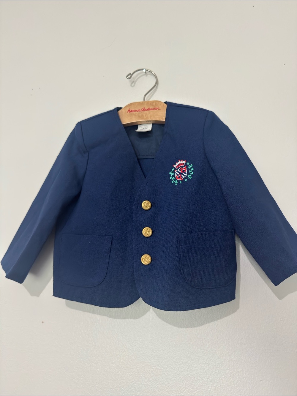Toddler Navy Crest Blazer Jacket